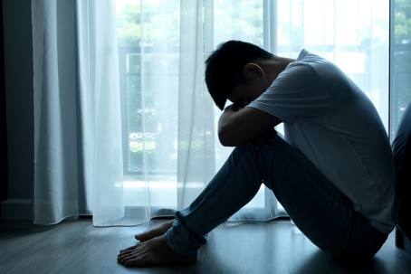 Person alone and sad